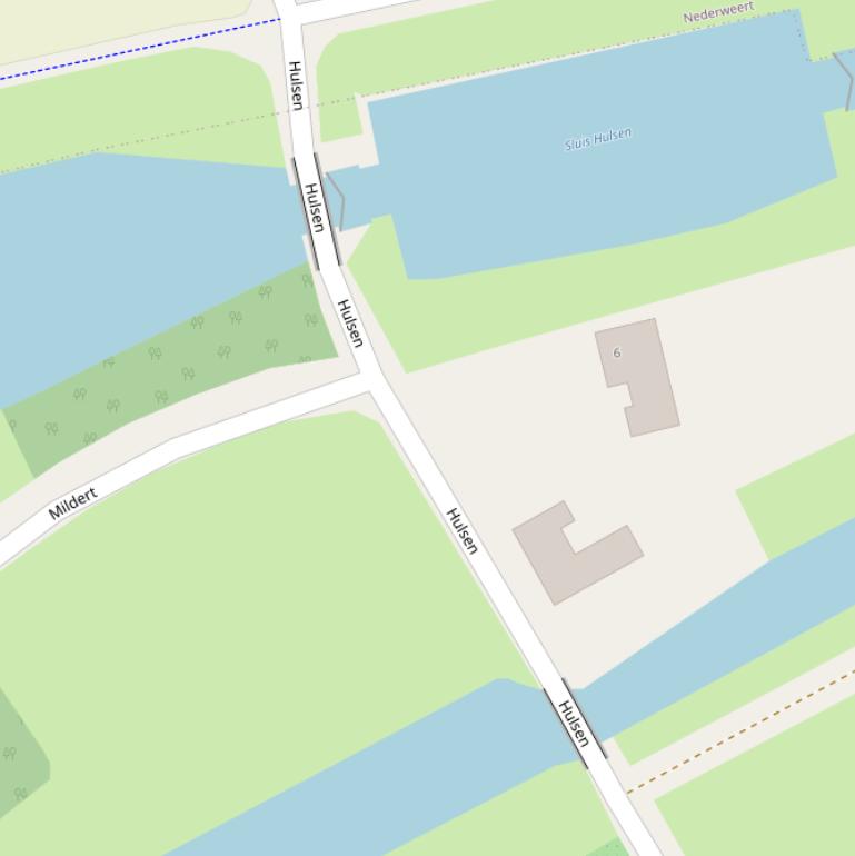 Kaart van  Brug sluis Hulsen.