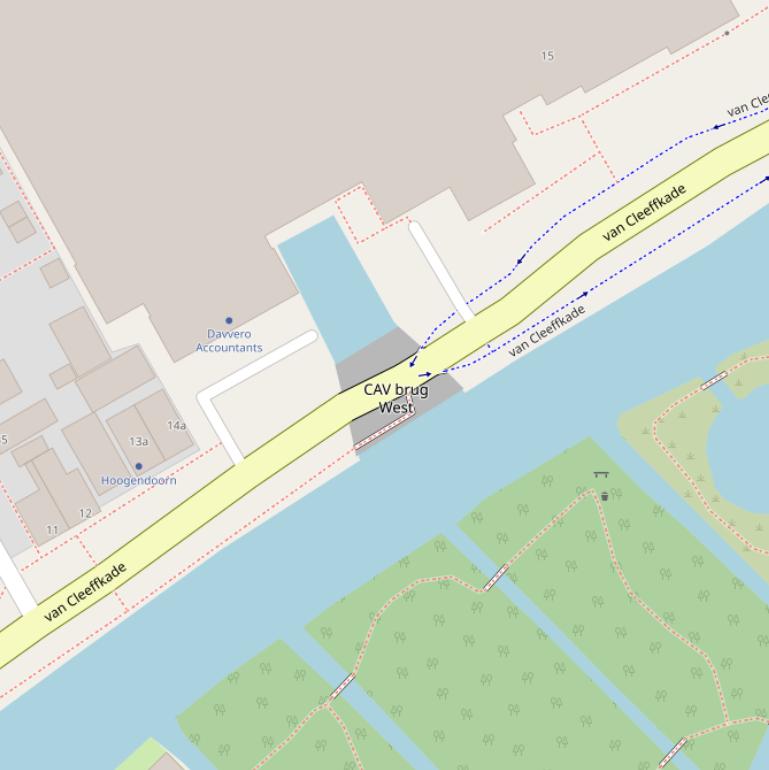 Kaart van  CAV brug West.