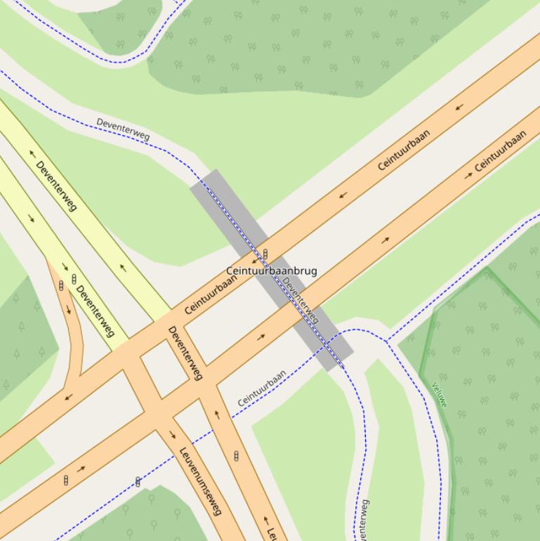 Kaart van de Ceintuurbaanbrug.