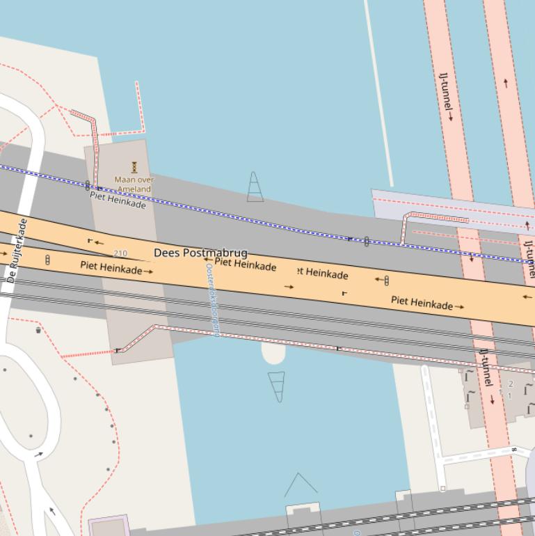 Kaart van de Dees Postmabrug.