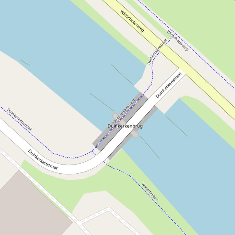 Kaart van de Duinkerkenbrug.