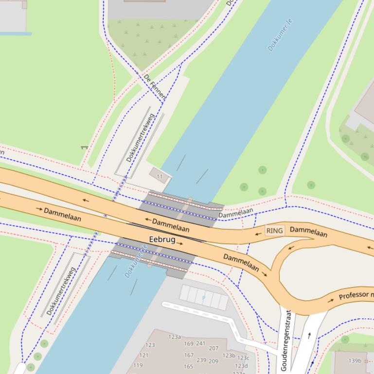 Kaart van de Eebrug.