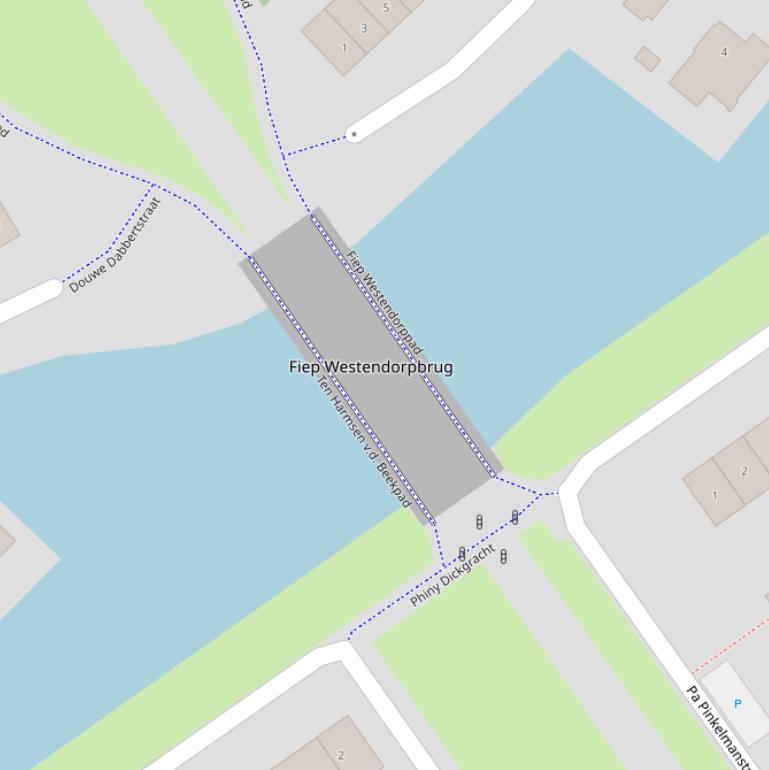 Kaart van de Fiep Westendorpbrug.