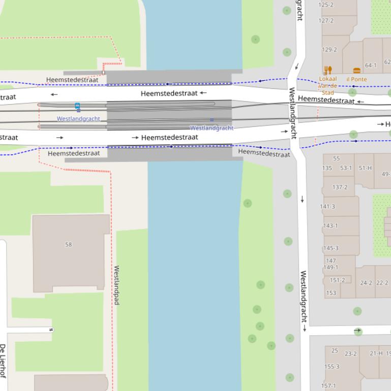 Kaart van de Fiep Westendorpbrug.