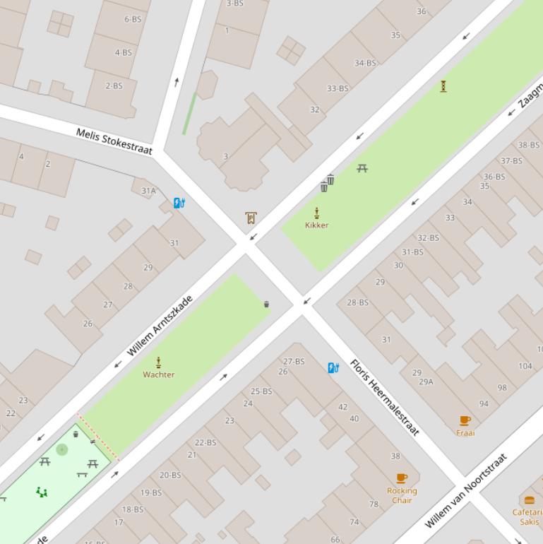 Kaart van de Floris Heermalebrug.