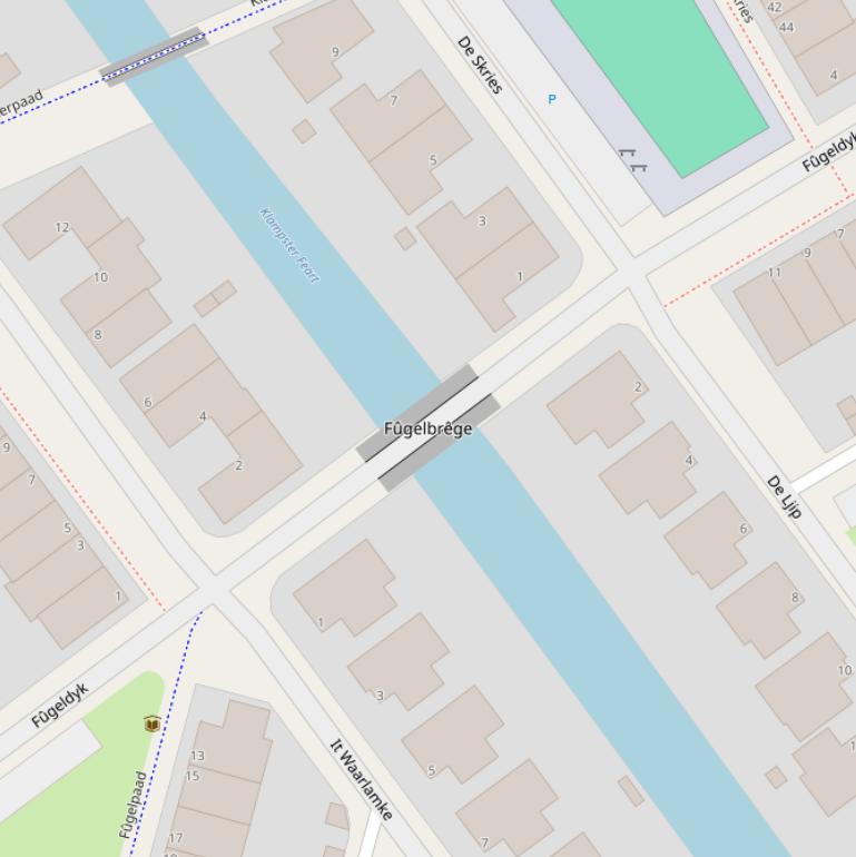 Kaart van  Fûgelbrêge.