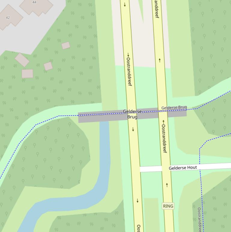 Kaart van  Gelderse Brug.