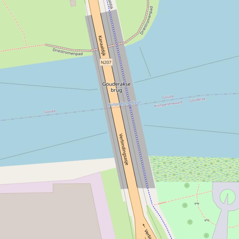 Kaart van de Gouderaksebrug.