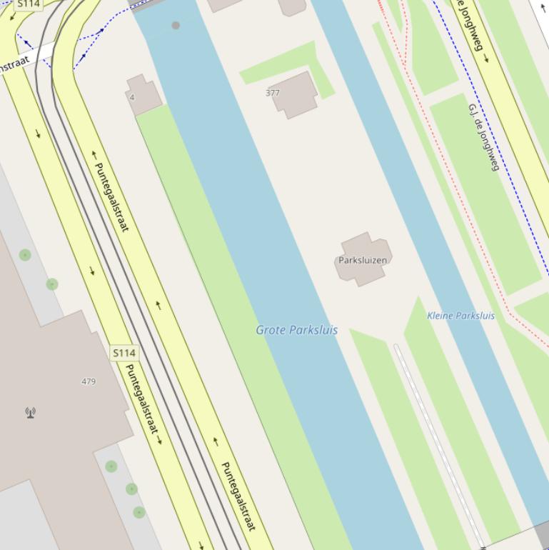 Kaart van de Grote Parksluis.