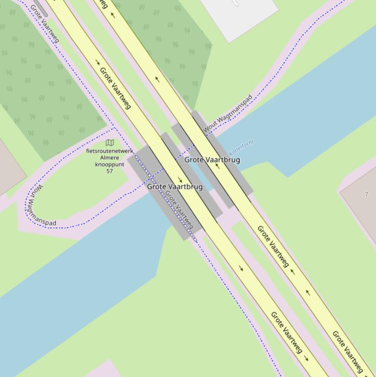 Kaart van de Grote Vaartbrug.