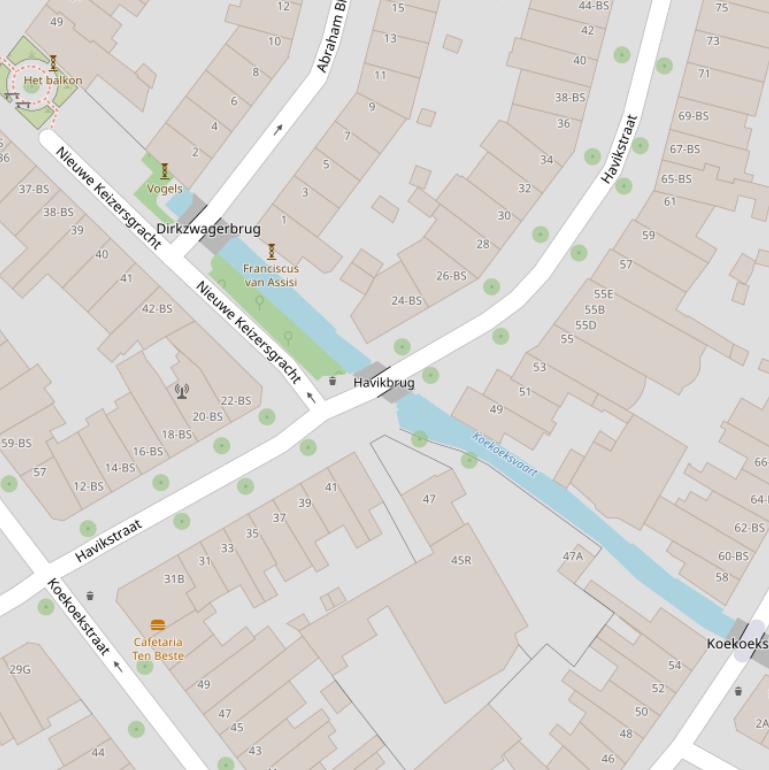 Kaart van de Havikbrug.