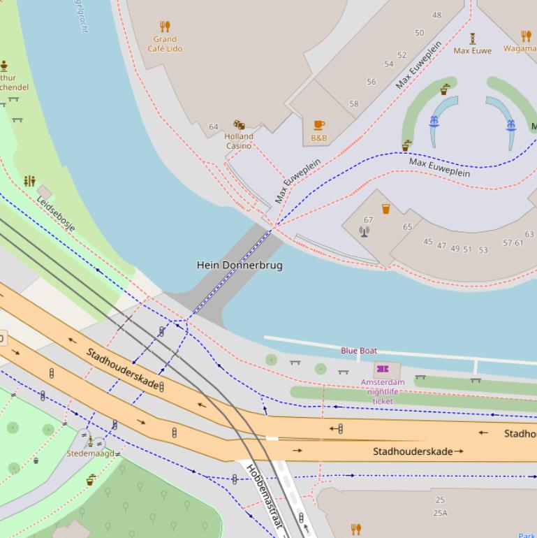 Kaart van de Hein Donnerbrug.