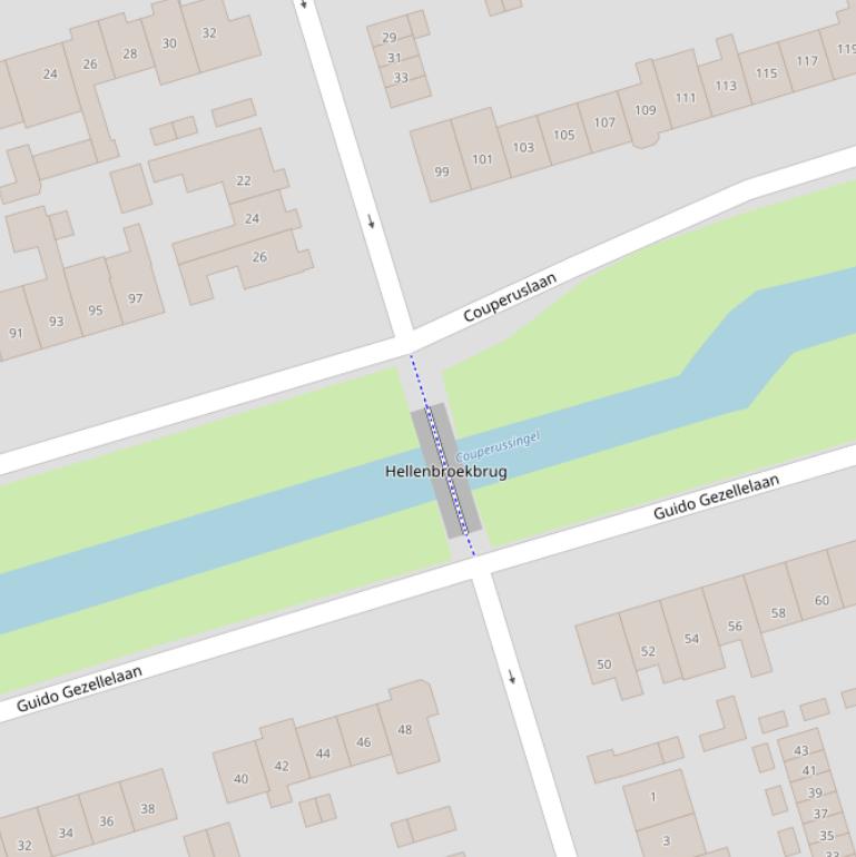 Kaart van de Hellenbroekbrug.