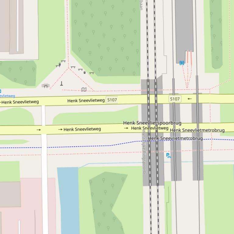 Kaart van de Henk Sneevlietspoorbrug.