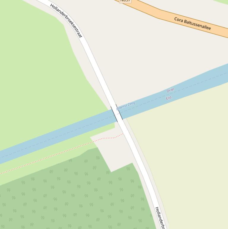 Kaart van de Hollanderbroekbrug.