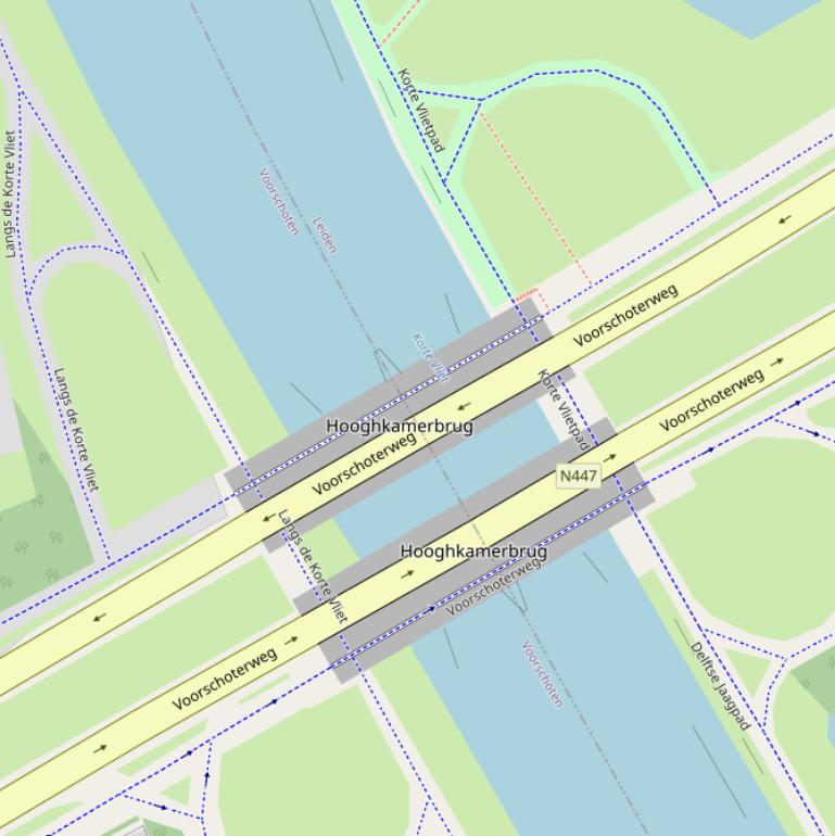 Kaart van de Hooghkamerbrug.