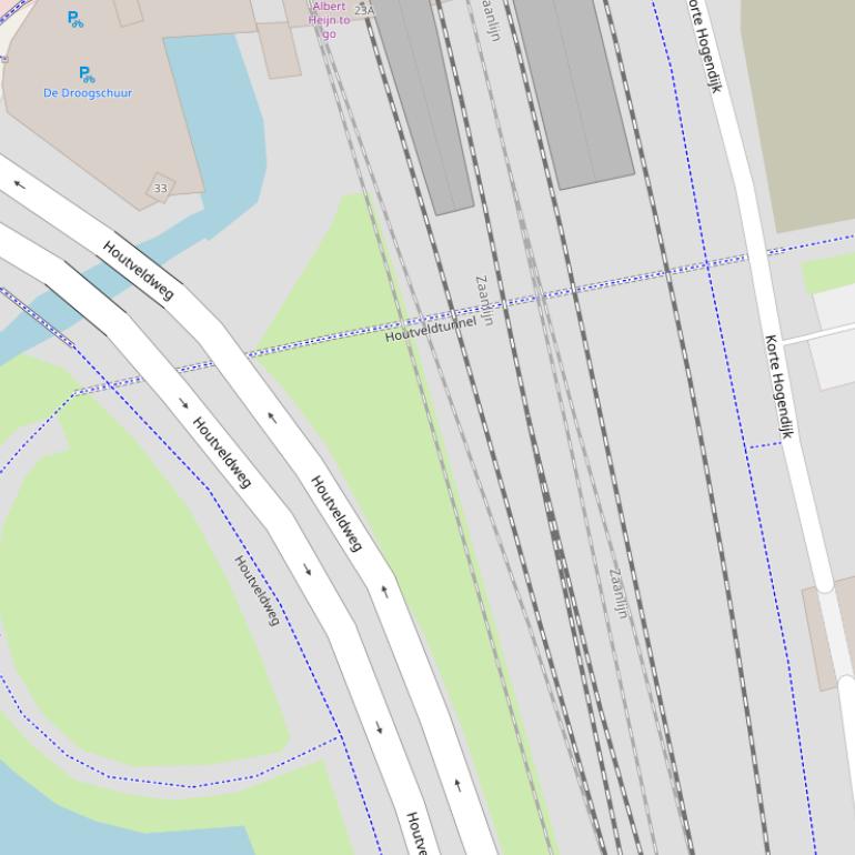 Kaart van de Houtveldtunnel.