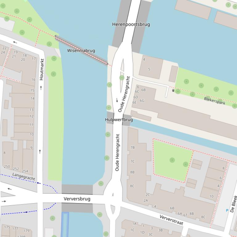Kaart van de Hulpwerfbrug.