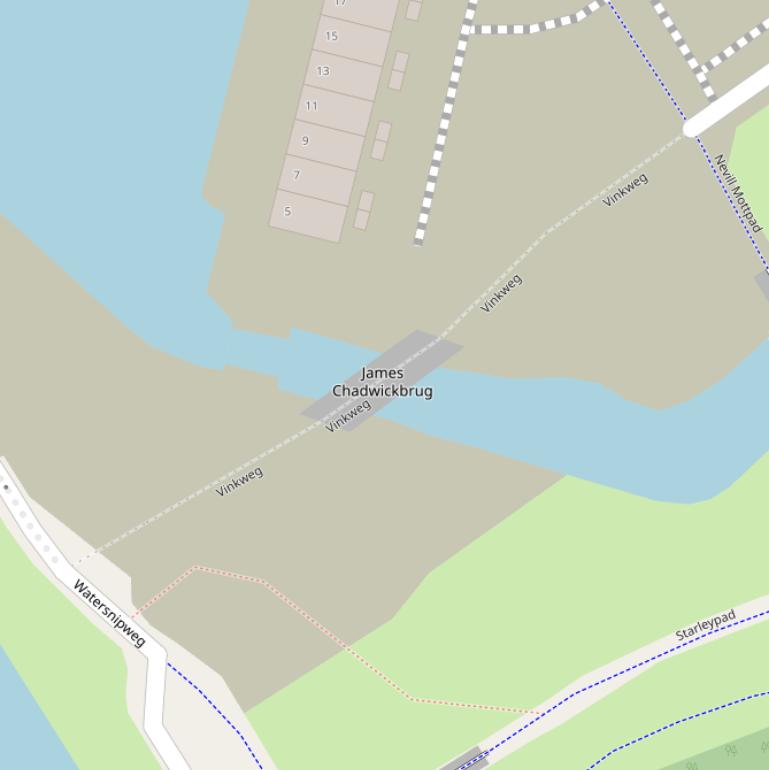 Kaart van de James Chadwickbrug.