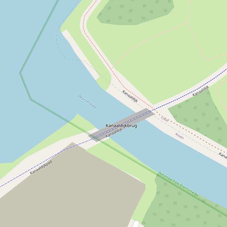 Kaart van de Kanaaldijkbrug.