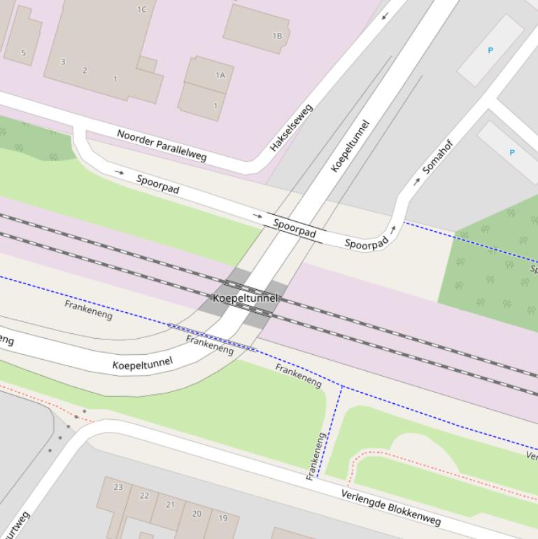 Kaart van de Koepeltunnel.
