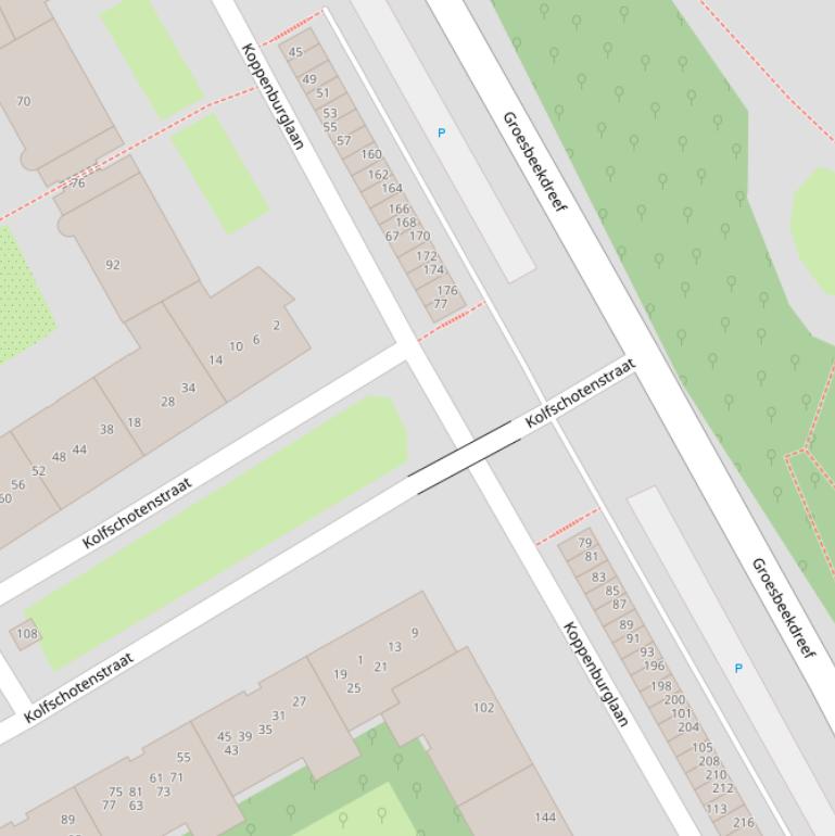 Kaart van de Kolfschotenbrug.