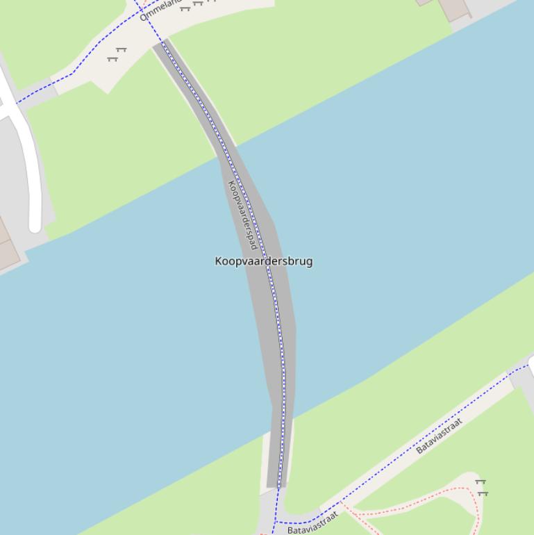 Kaart van de Koopvaardersbrug.