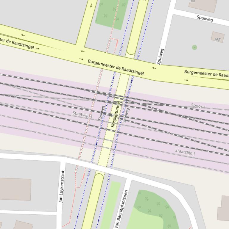 Kaart van de Krispijntunnel.