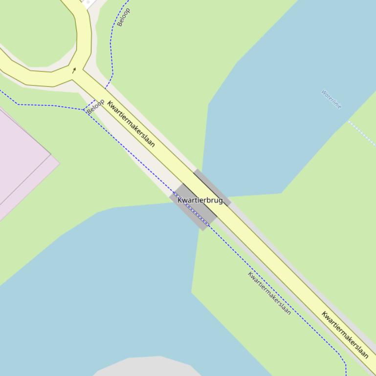 Kaart van de Kwartierbrug.