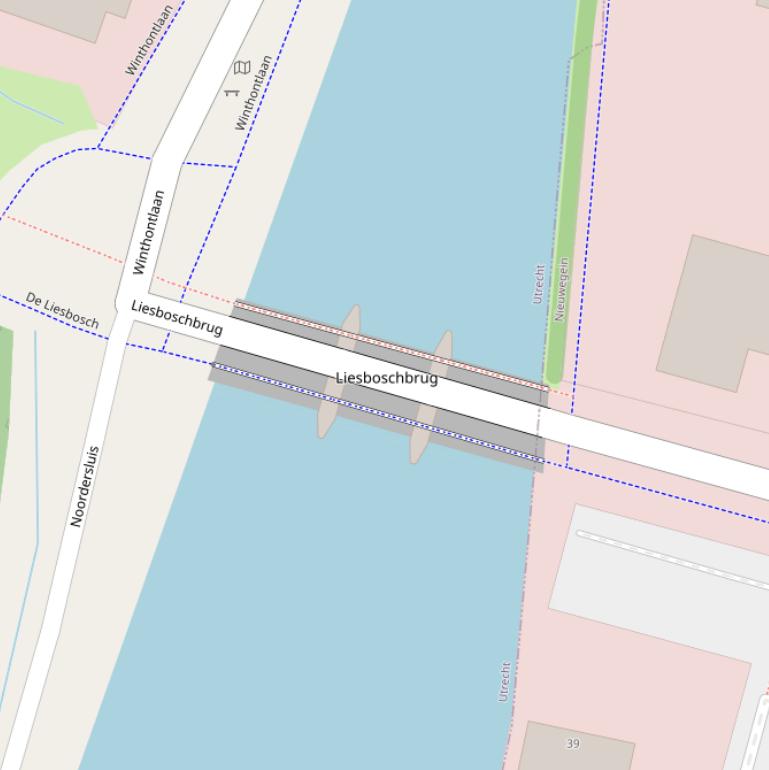 Kaart van de Liesboschbrug.