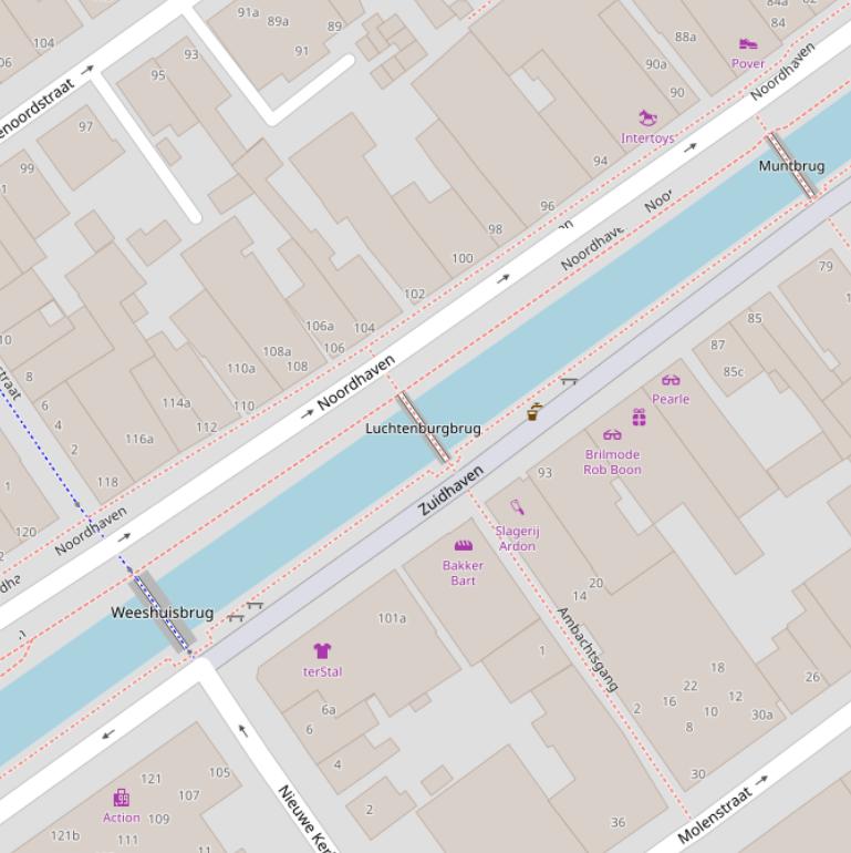 Kaart van de Luchtenburgbrug.