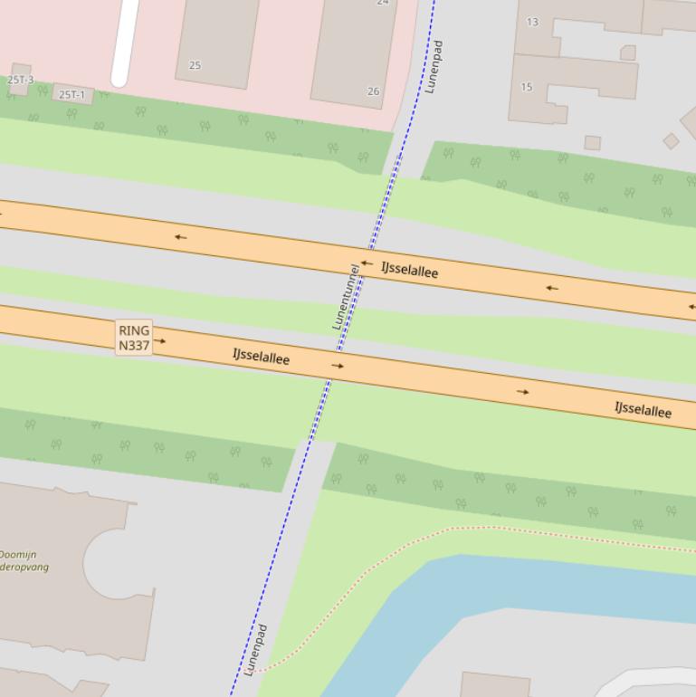 Kaart van de Lünentunnel.