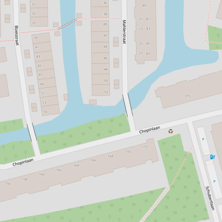 Kaart van de Mahlerbrug.