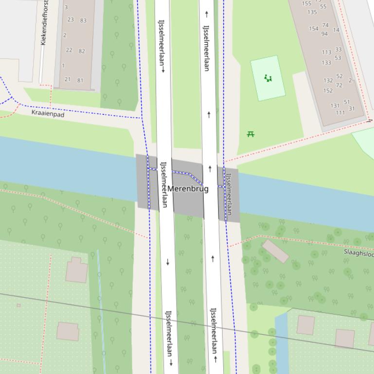 Kaart van de Merenbrug.