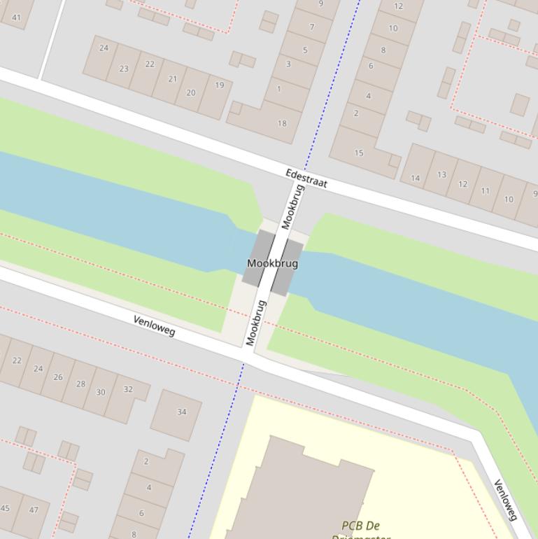 Kaart van de Mookbrug.