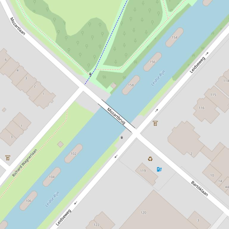 Kaart van de Mozartbrug.