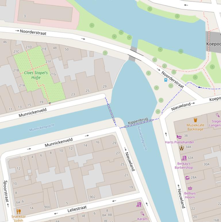 Kaart van de Munnickenbrug.