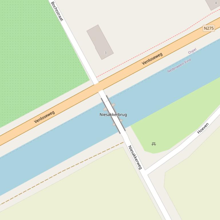 Kaart van de Niesakkerbrug.