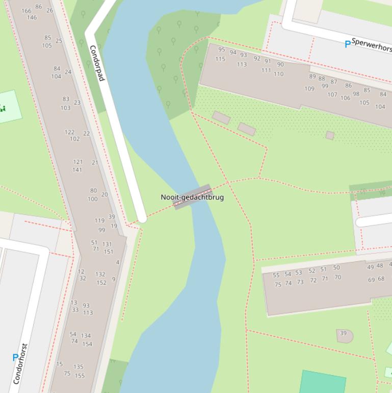 Kaart van de Nooit-gedachtbrug.