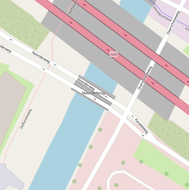 Kaart van de Noorderbrug.
