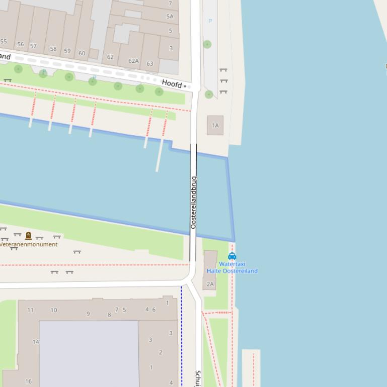Kaart van de Oostereilandbrug.