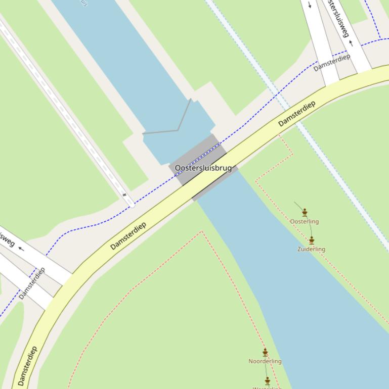 Kaart van de Oostersluisbrug.