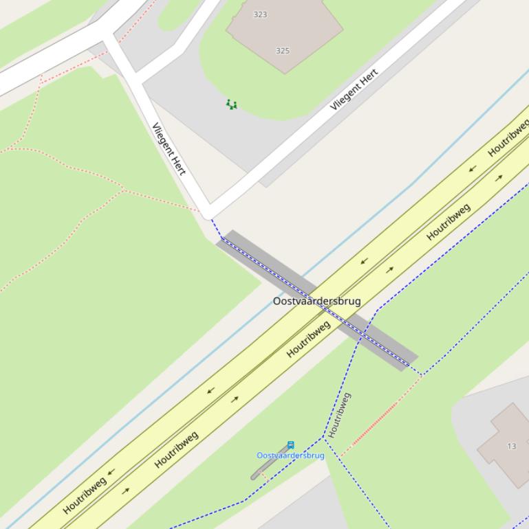 Kaart van de Oostvaardersbrug.