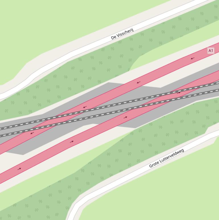 Kaart van de Ossenoverweg.