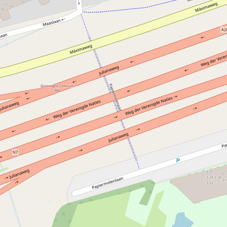 Kaart van de Papiermolentunnel.