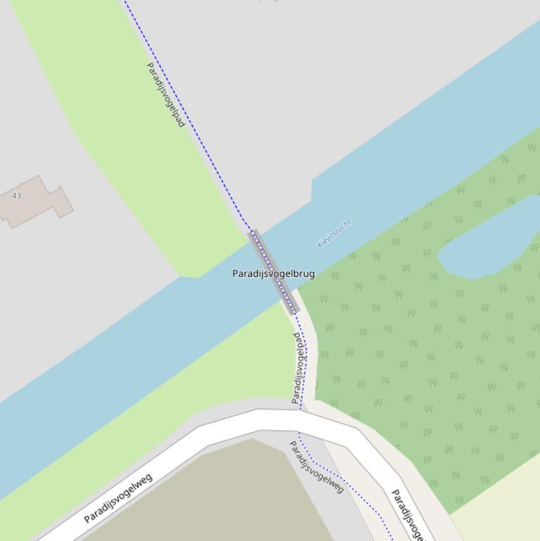 Kaart van de Paradijsvogelbrug.