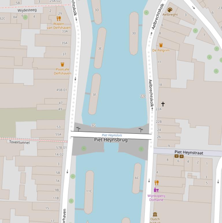 Kaart van de Piet Heynsbrug.