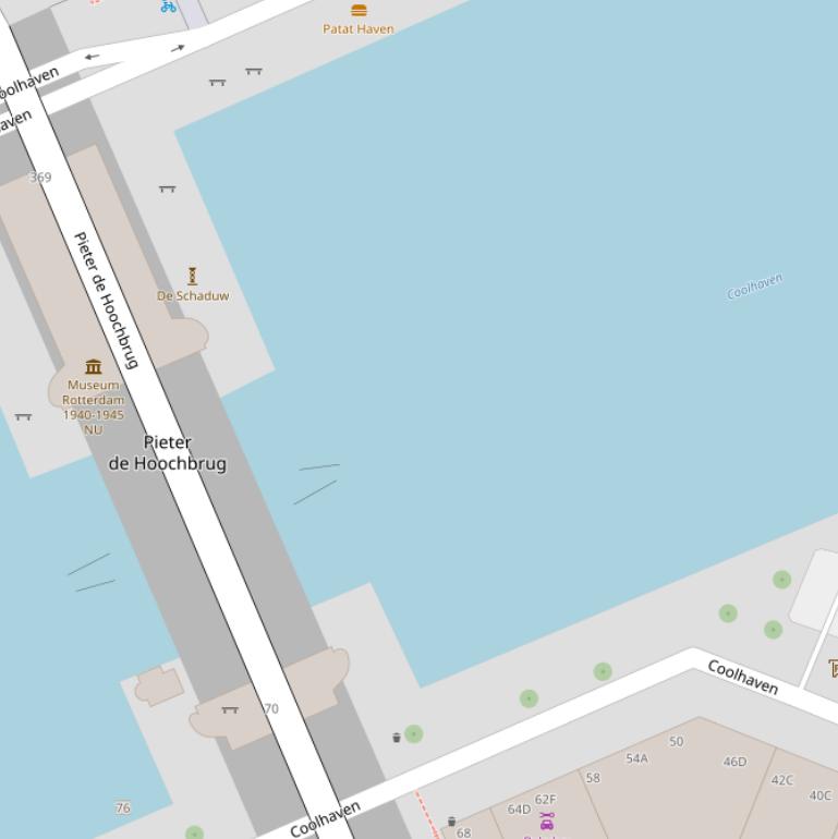 Kaart van  Pieter de Hoochbrug.