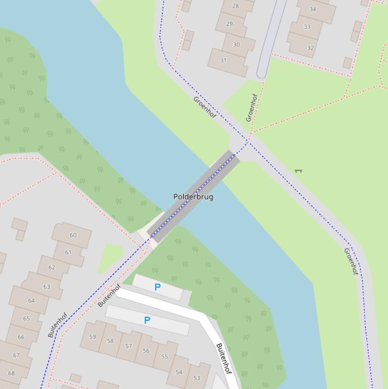 Kaart van de Polderbrug.