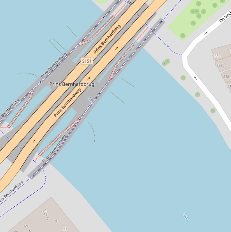 Kaart van de Prins Bernhardbrug.